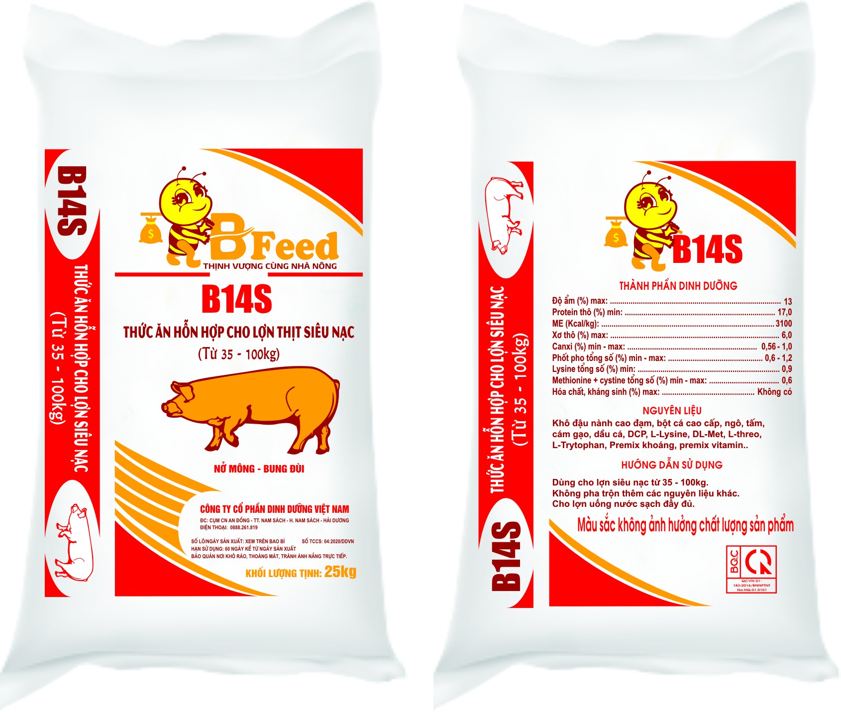 B14S - Thức ăn hỗn hợp cho lợn thịt siêu nạc (Từ 35kg - 100kg)